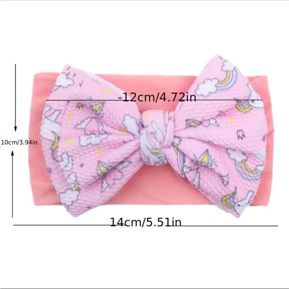 Nylon Purple and Pink Child Headband with Bow - Picture 2 of 4